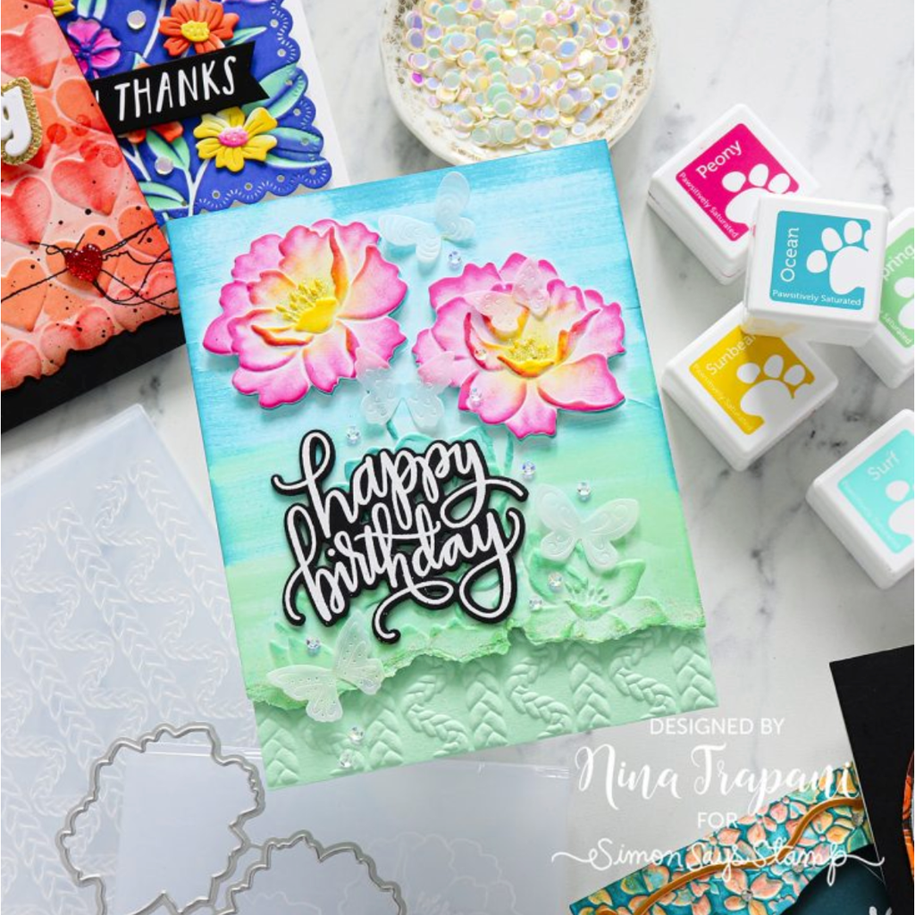 Simon Says Stamp Embossing Folder and Cutting Dies Fantastic Florals sfd489 You Are My Favorite Birthday Card Nina-Marie Trapani | color-code:ALT08