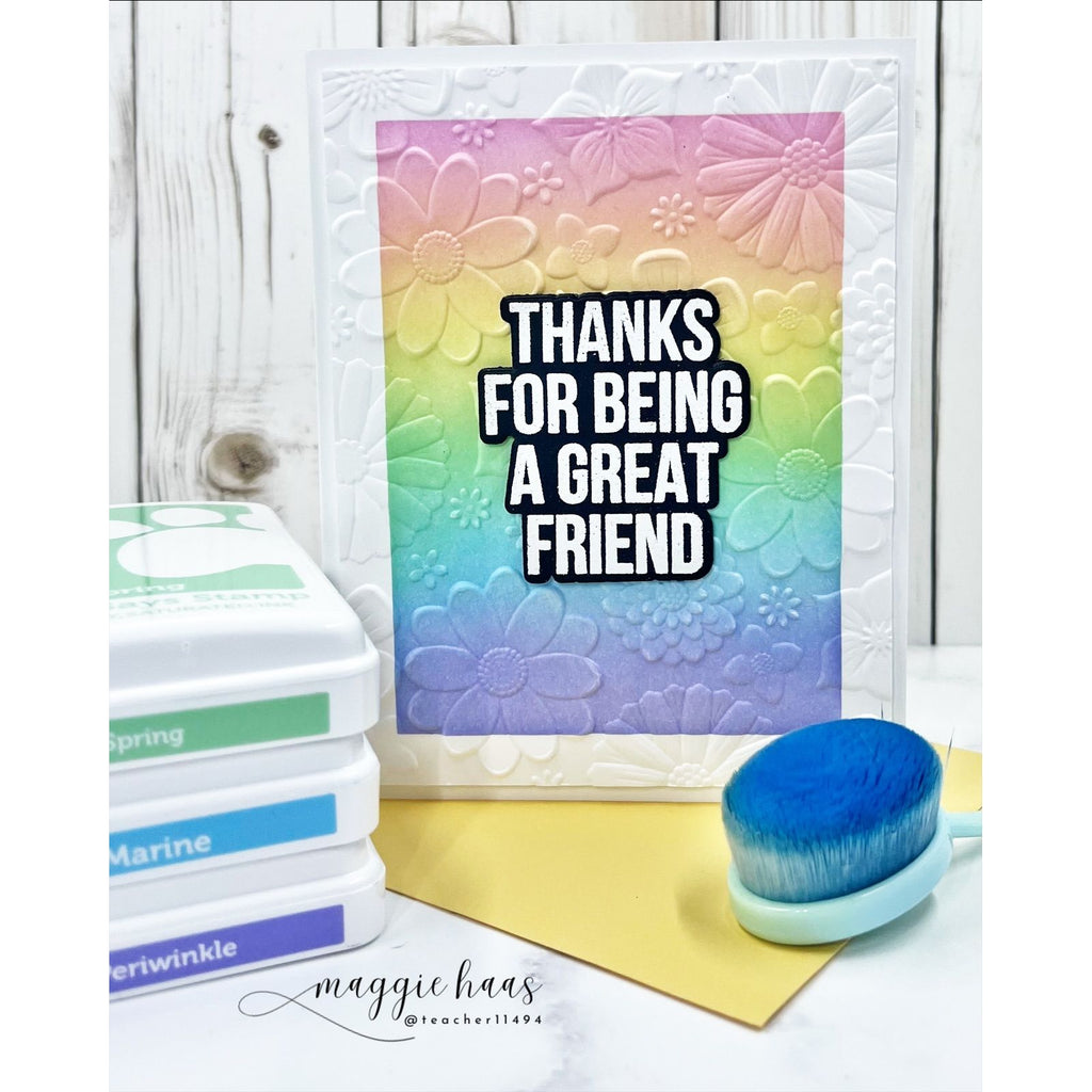 Simon Says Stamp Embossing Folder and Cutting Dies Flower Medley sfd597 Every Happiness Maggie Haas Great Friends Card