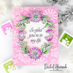 Simon Says Stamp Embossing Folder and Cutting Dies Flower Medley sfd597 Every Happiness Rachel Alvarado Pink Floral Card