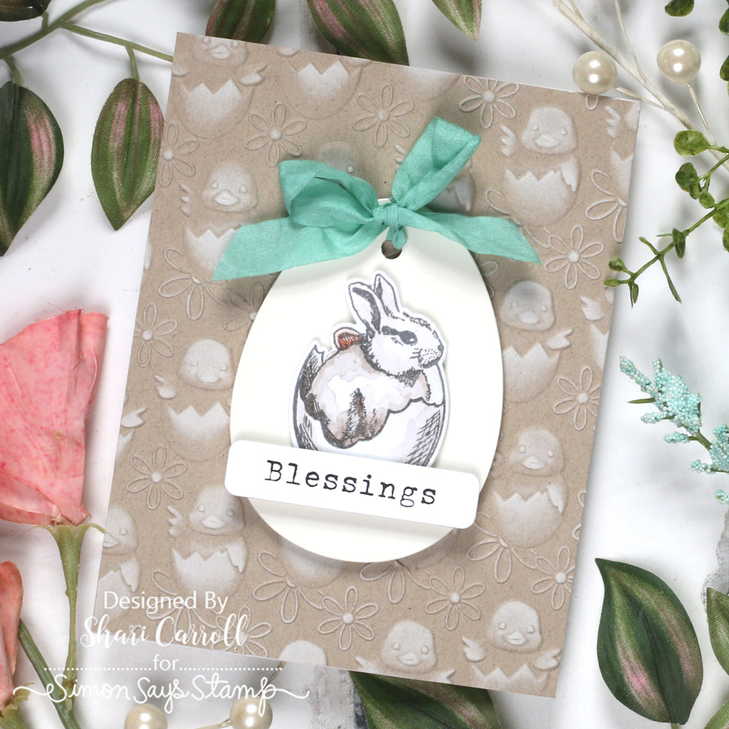 Simon Says Stamp Embossing Folder and Cutting Dies Hatching Chicks sfd604 Easter Card | color-code:ALT01