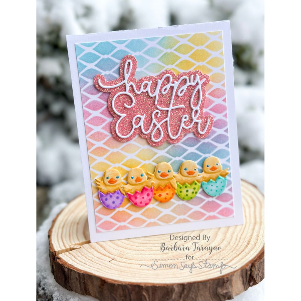 Simon Says Stamp Embossing Folder and Cutting Dies Hatching Chicks sfd604 Easter Rainbow Chicks Card | color-code:ALT03