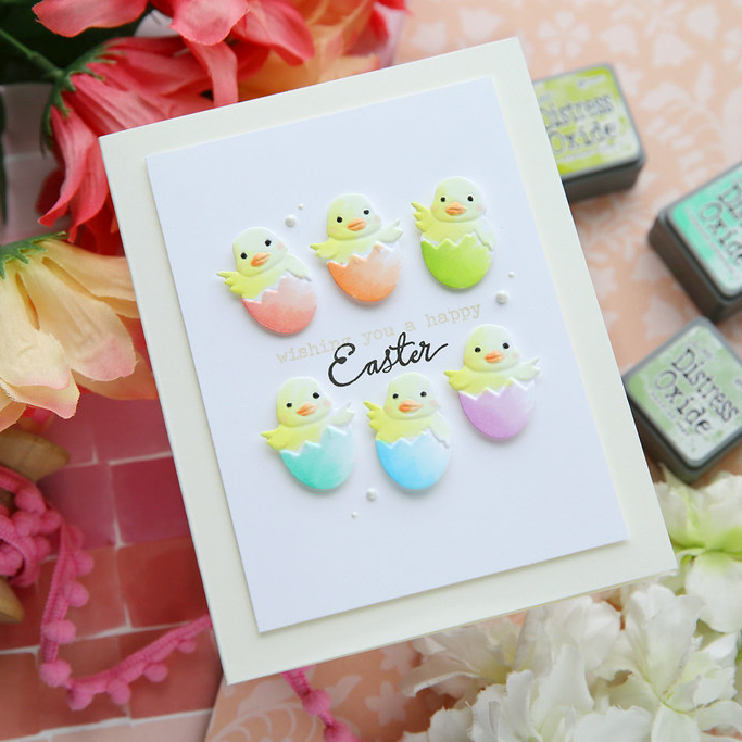 Simon Says Stamp Embossing Folder and Cutting Dies Hatching Chicks sfd604 Six Chicks Easter Card | color-code:ALT05