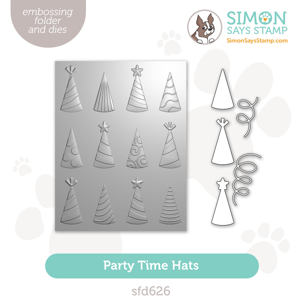 Simon Says Stamp Embossing Folder and Cutting Dies Party Time Hats sfd626