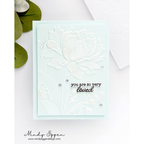 Simon Says Stamp Embossing Folder and Cutting Dies Peony and Bells sfd595 Always There Elegant Soft Blue Love Card Mindy Eggen | color-code:ALT02