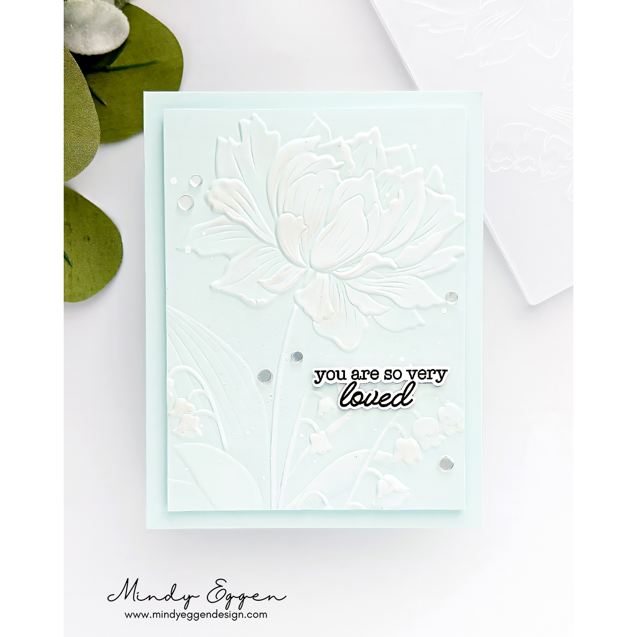 Simon Says Stamp Embossing Folder and Cutting Dies Peony and Bells sfd595 Always There Elegant Soft Blue Love Card Mindy Eggen | color-code:ALT02
