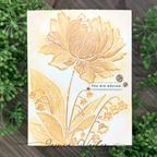 Simon Says Stamp Embossing Folder and Cutting Dies Peony and Bells sfd595 Always There Floral Gold Adored Card Jessica Vasher