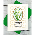 Simon Says Stamp Embossing Folder and Cutting Dies Peony and Bells sfd595 Always There Thoughts and Prayers Card Susan Valle