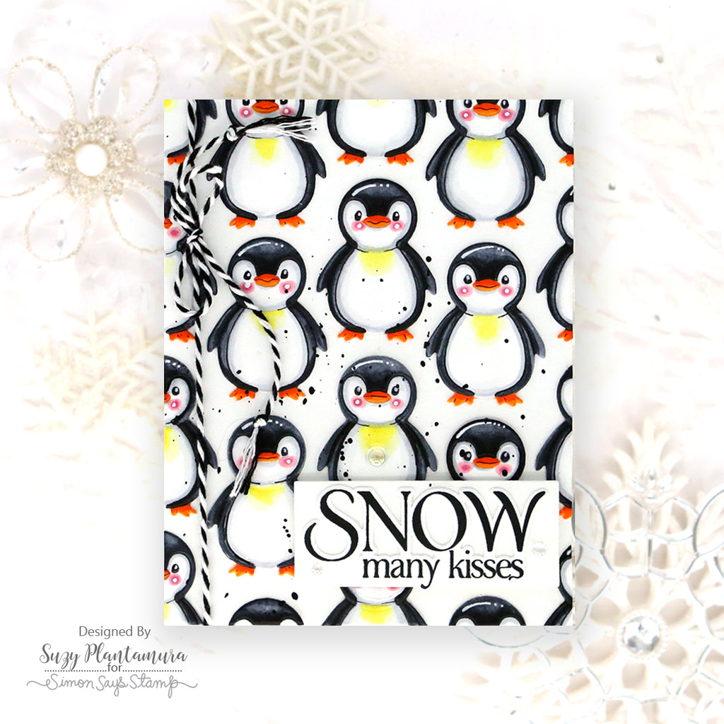 Simon Says Stamp Embossing Folder and Dies Penguin Pals sfd625set Suzy Plantamura Colony of Penguins Winter Card