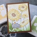 Simon Says Stamp Embossing Folder and Stencils Splendid Daisies set1372sd Cathy Zielske Yellow Flowers Friend Card