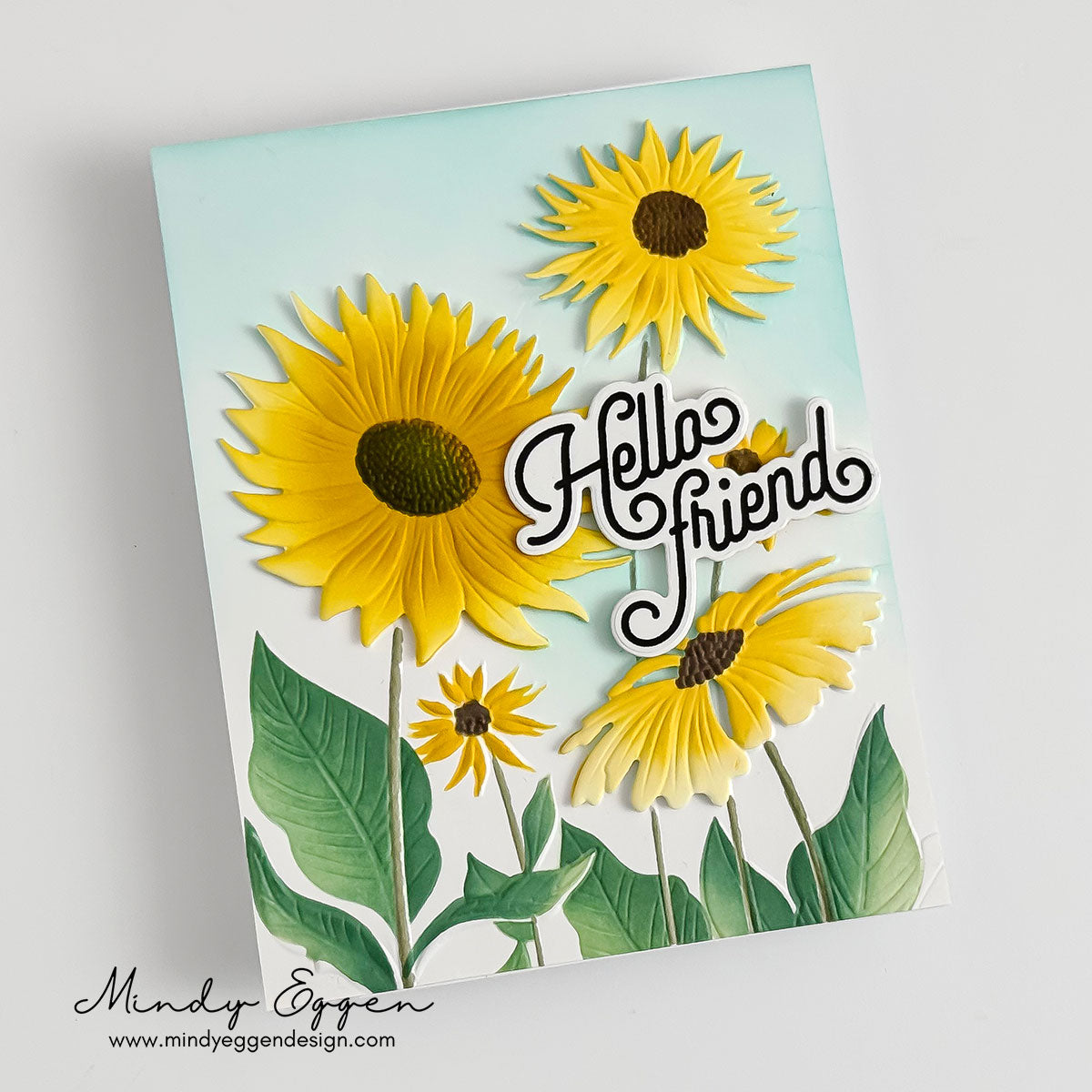 Simon Says Stamp Embossing Folder and Stencils Splendid Daisies set1372sd Mindy Eggen Yellow Flower Friend Card | color-code:ALT02