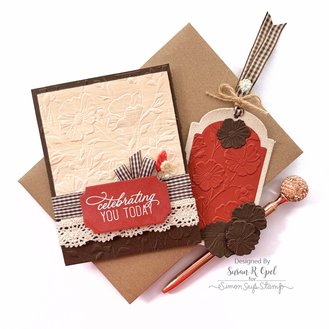 Simon Says Stamp Embossing Folders and Dies Morning Glory Vibes set1289mg Susan R. Opel Textural Card and Tag Set