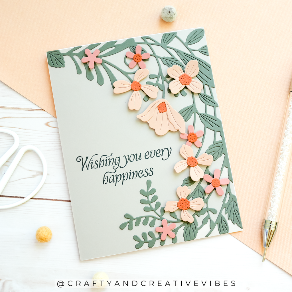 Simon Says Stamp Every Happiness Collection I Want It All Stand-Alone Dies set1313sa Leafdance Flowers and Frame