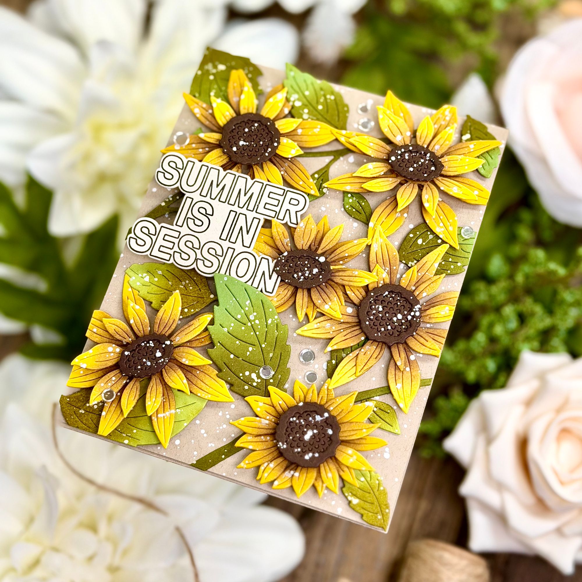 Simon Says Stamp Every Happiness Collection I Want It All Stand-Alone Dies set1313sa Sunflower Blooms