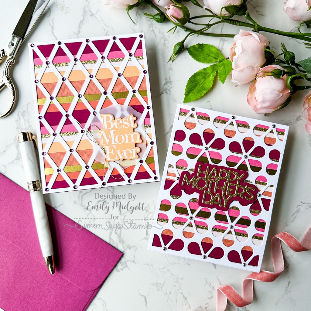 Simon Says Stamp FAB FLORAL PLATE Wafer Die s808 Mother's Day Duo Emily Midgett Colorful Strips | color-code:ALT10