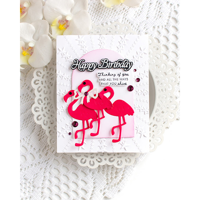 Simon Says Stamp FLAMINGO Wafer Die sssd111858 Heather Hoffman Happy Birthday Flamboyance Card | color-code:ALT01