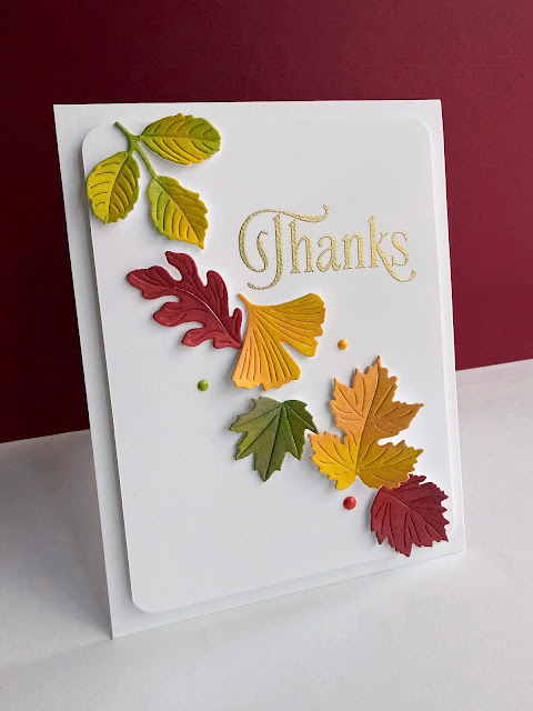 Simon Says Stamp Fab Fall Leaves Wafer Dies s1183 Sending Cheer Lisa Addesa Autumn Thanks Card | color-code:ALT02