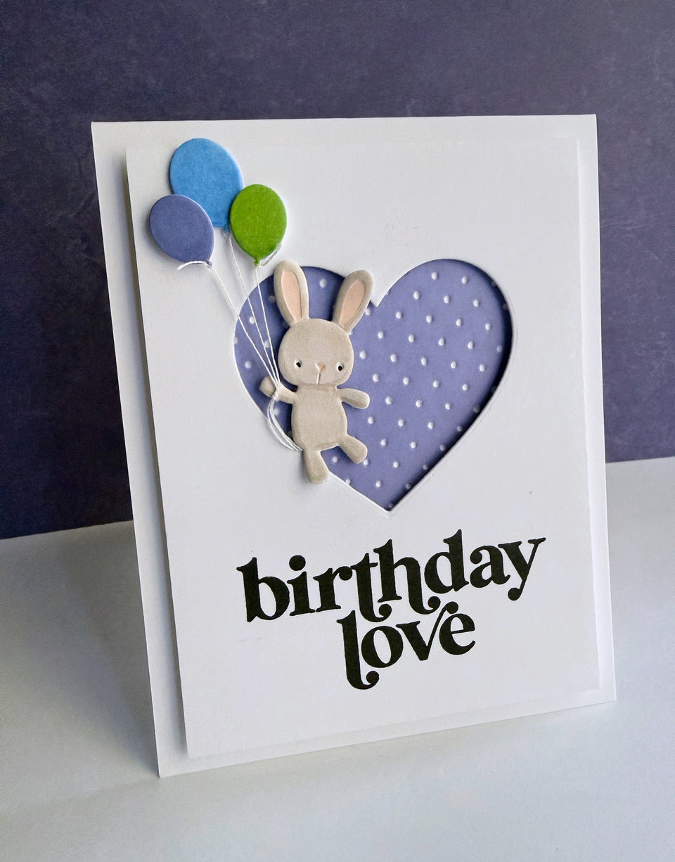 Simon Says Stamp Fable Balloon Bunnies Wafer Dies sd647 Lisa Addesa Cute Rabbit Birthday Card
