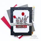 Simon Says Stamp Fable Balloon Bunnies Wafer Dies sd647 Susan R. Opel Psycho Demon Rabbits Halloween Card