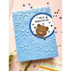 Simon Says Stamp Fable Bear Wafer Dies s1149 Always There Baby Boy Card with Stars Enza Gudor
