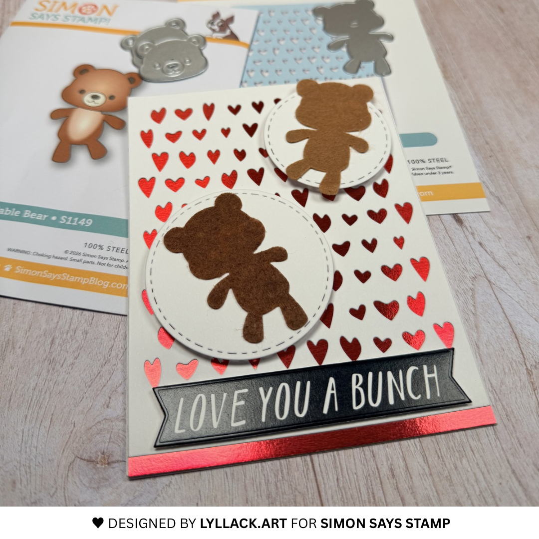 Simon Says Stamp Fable Bear Wafer Dies s1149 Always There Love You a Bunch Bears Card Thais Carvalho