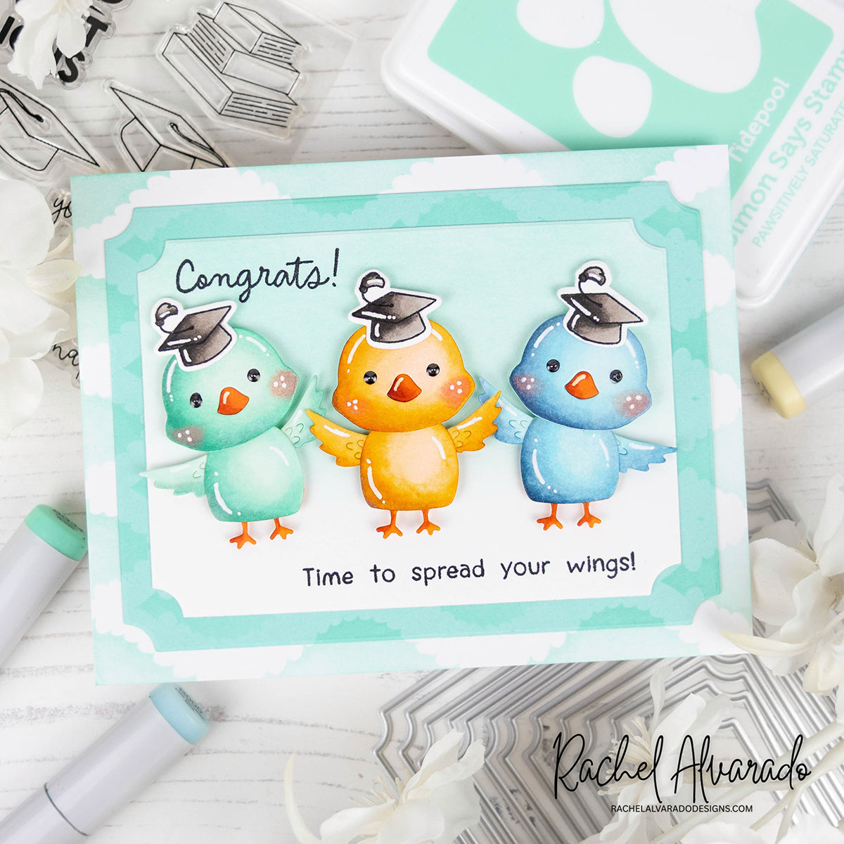 Simon Says Stamp Fable Birdie Wafer Dies s1152 Always There Birdie Graduates Card Rachel Alvarado | color-code:ALT03