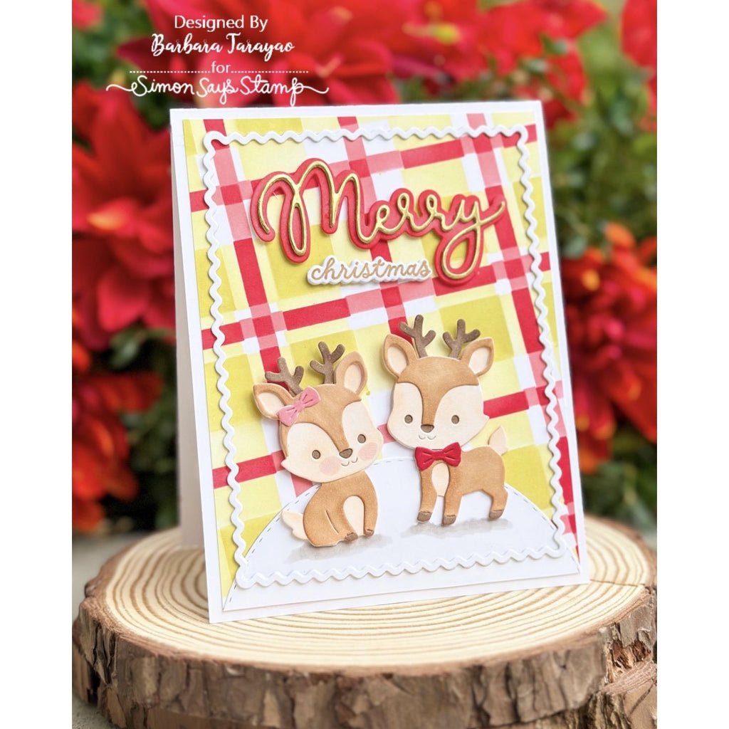 Simon Says Stamp Fable Deer Wafer Dies s1151 Stamptember Barbara Tarayao Cute Deer Christmas Card | color-code:ALT01