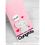Simon Says Stamp Fable Elephant Wafer Dies s1154 Always There Pink Elephant Baby Card Heather Ruwe | color-code:ALT02