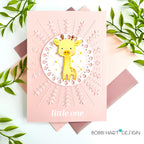 Simon Says Stamp Fable Giraffe Wafer Dies s1150 Always There Baby Giraffe Card Pink Bobbi Lemanski