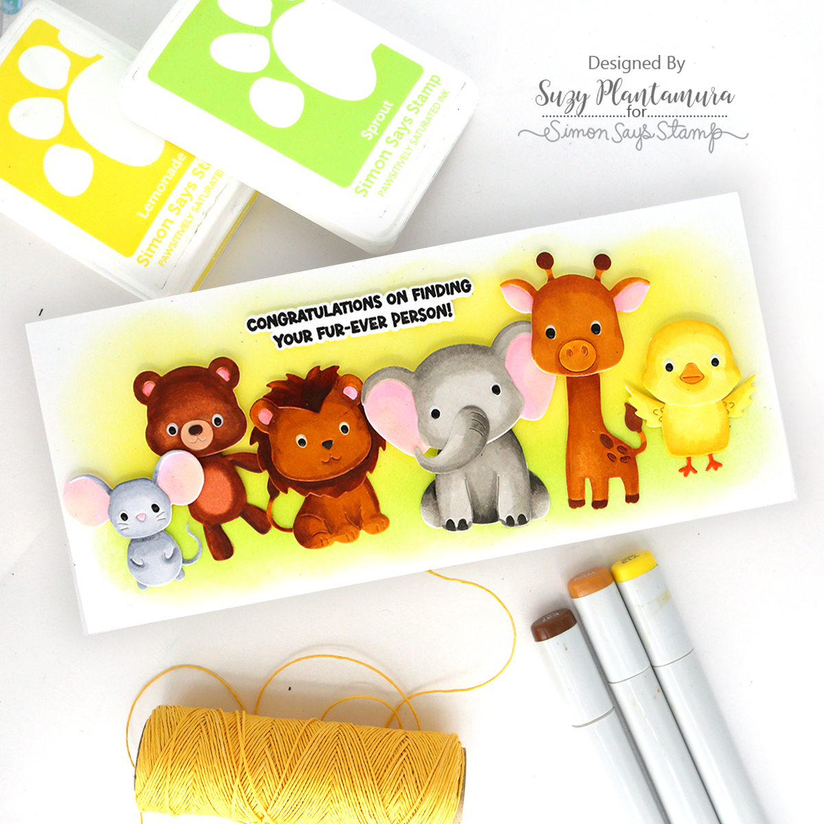 Simon Says Stamp Fable Giraffe Wafer Dies s1150 Always There Congrats from All of Us Suzy Plantamura | color-code:ALT06