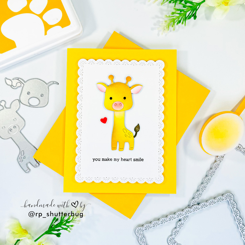 Simon Says Stamp Fable Giraffe Wafer Dies s1150 Always There Giraffe You Make Me Smile Card Revati Panickar