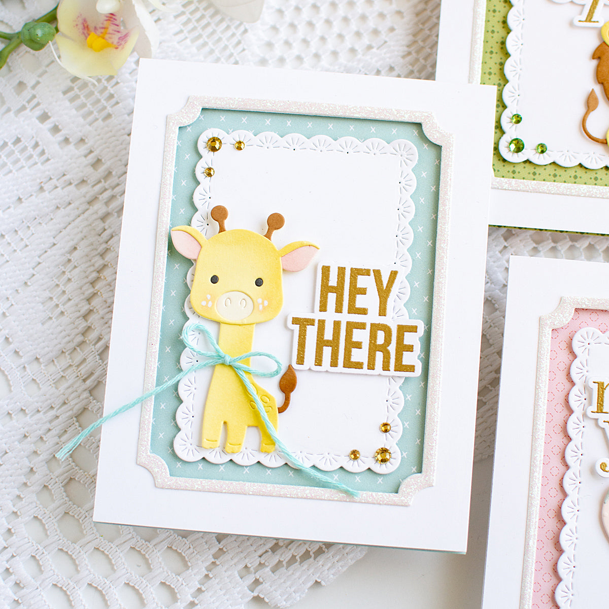 Simon Says Stamp Fable Giraffe Wafer Dies s1150 Always There Hey There Giraffe Card Heather Hoffman
