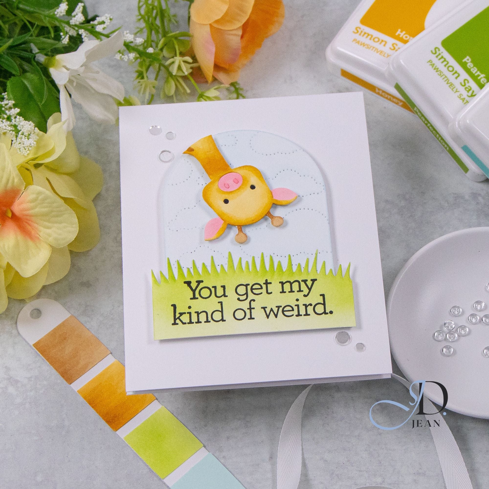 Simon Says Stamp Fable Giraffe Wafer Dies s1150 Always There My Kind of Weird Card Jean Doeringsfeld