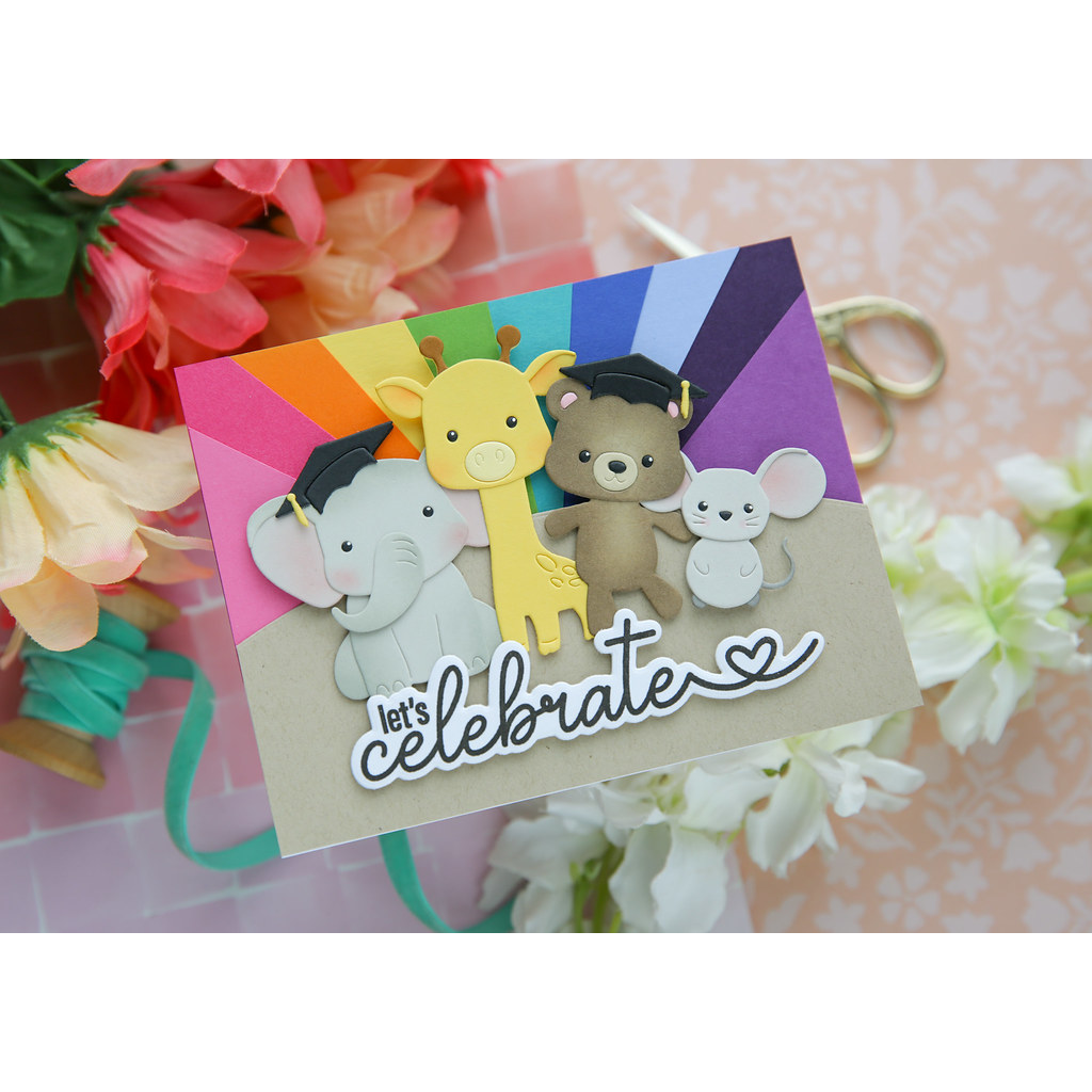 Simon Says Stamp Fable Giraffe Wafer Dies s1150 Always There Storybook Animals Graduation Card Laura Bassen | color-code:ALT04