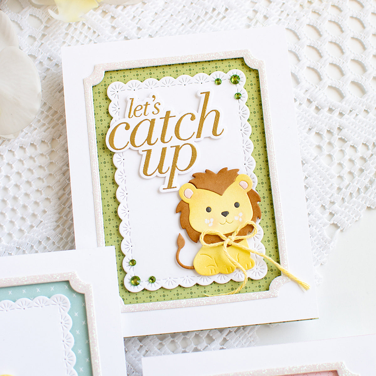 Simon Says Stamp Fable Lion Wafer Dies s1156 Always There Let's Catch Up Lion Card Heather Hoffman | color-code:ALT02