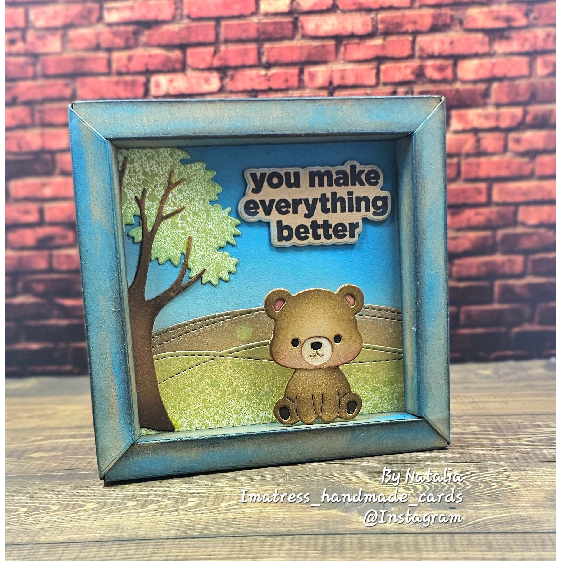Simon Says Stamp Fable Sitting Bear Wafer Dies s1158 Always There Bear Friend Card Natalia Alton