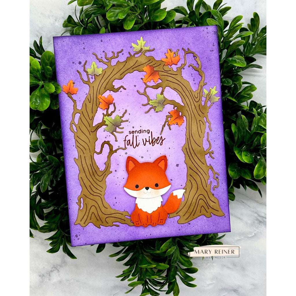 Simon Says Stamp Fable Sitting Fox Wafer Dies s1147 Stamptember Mary Reiner Fall Vibes Card