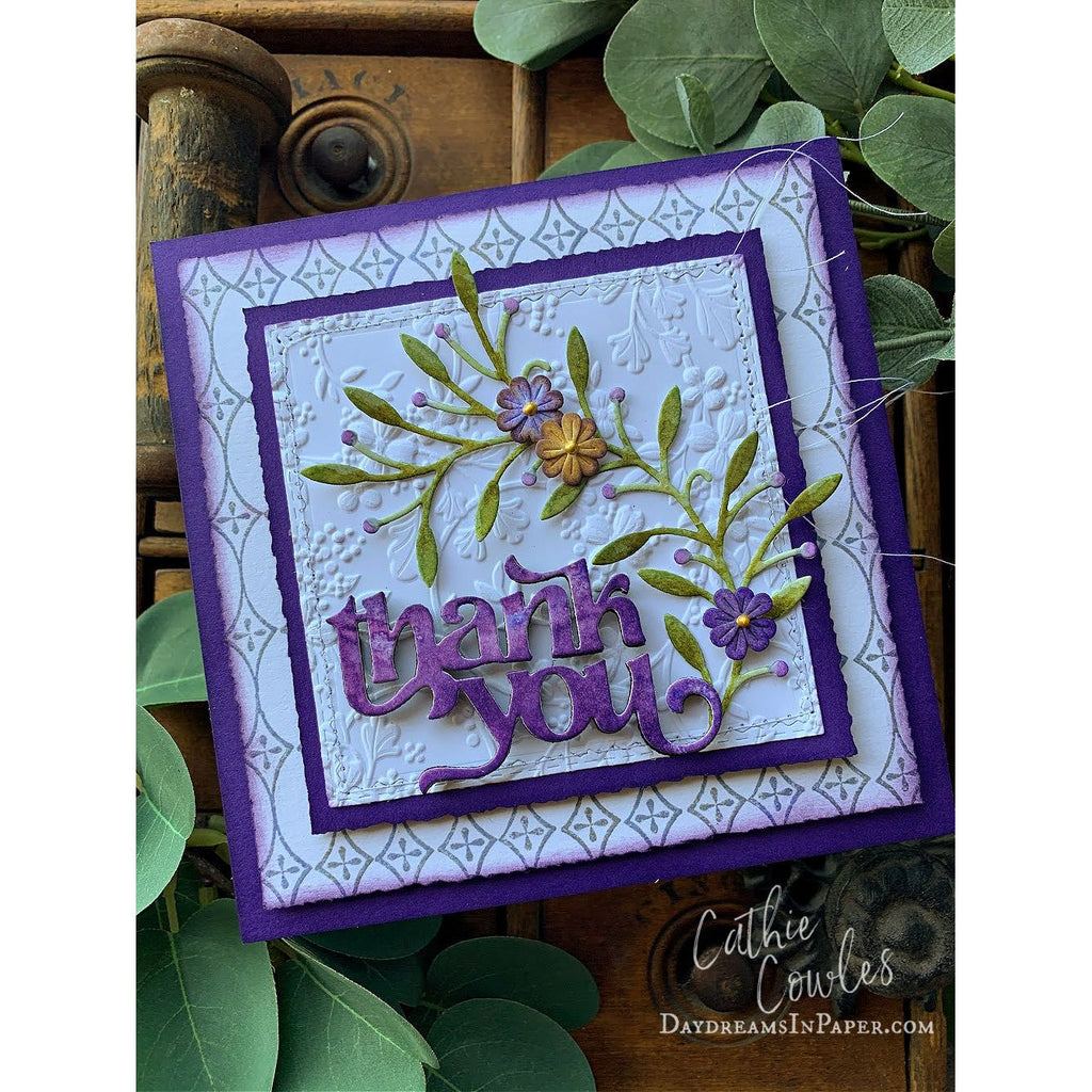 Simon Says Stamp Fancy Thank You Wafer Dies 8012sd Happy Camper Square Thank You Card Cathie Cowles