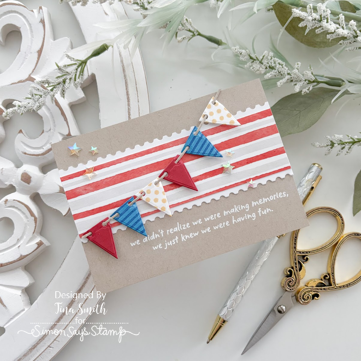Simon Says Stamp Festive Bunting Wafer Dies 1696sd Making Memories Card Tina Smith | color-code:ALT07