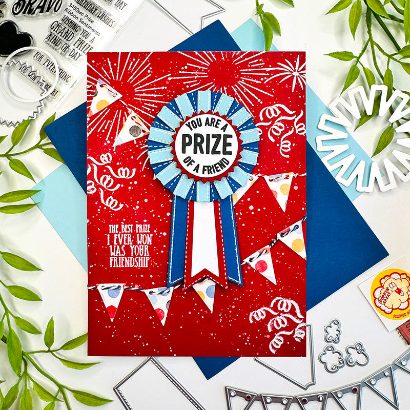 Simon Says Stamp Festive Bunting Wafer Dies 1696sd Prize Ribbon Card Bobbi  Lemanski 