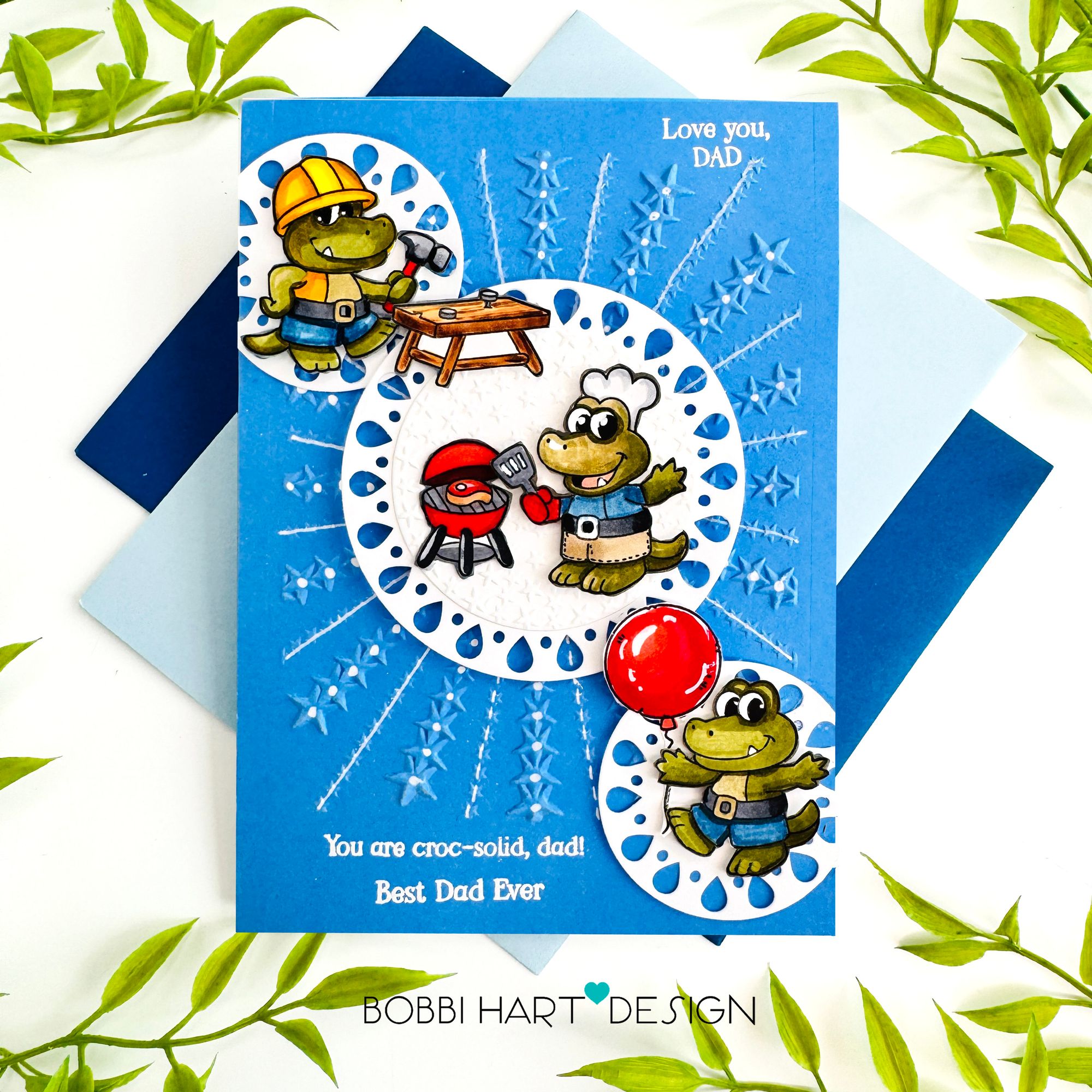 Simon Says Stamp Fiesta Circles Wafer Dies 1605sd Always There Father's Day Crocodile Card Bobbi Lemanski