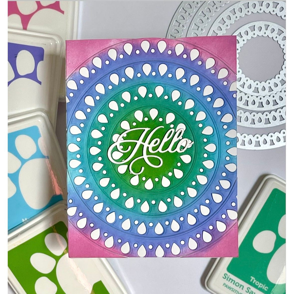 Simon Says Stamp Fiesta Circles Wafer Dies 1605sd Always There Hello Card Barb Engler