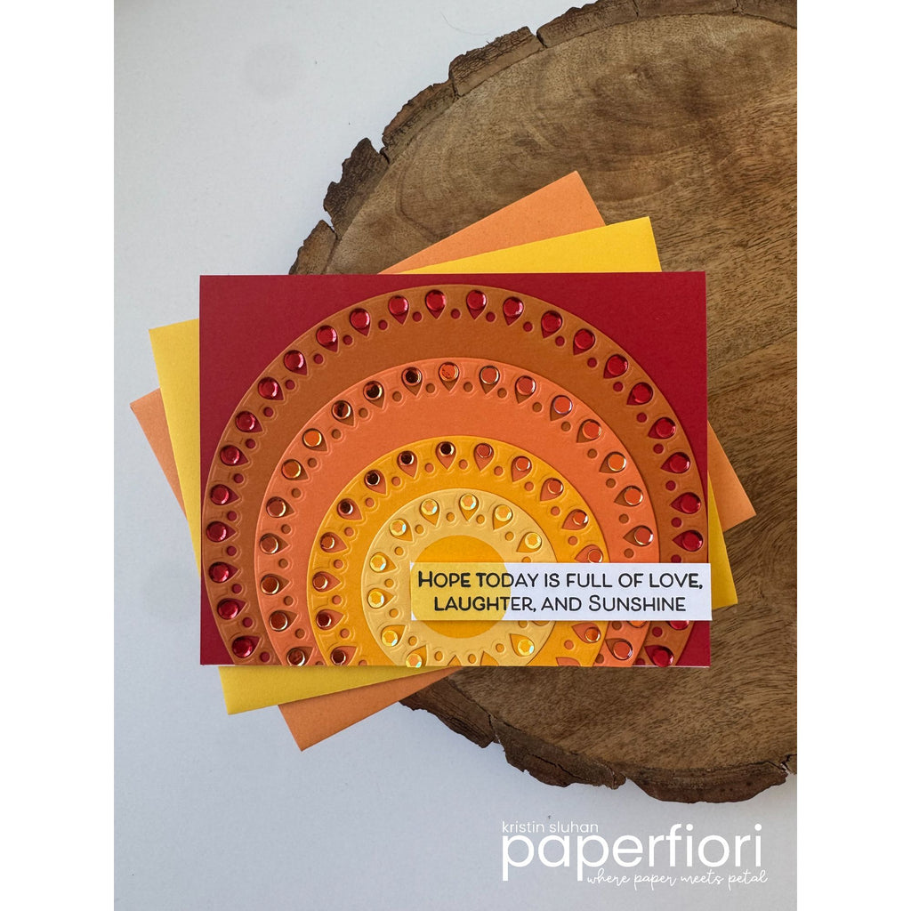 Simon Says Stamp Fiesta Circles Wafer Dies 1605sd Always There Love, Laughter and Sunshine Card Kristin Sluhan