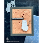 Simon Says Stamp Floating Ghost Cat Wafer Dies s1176 Stamptember Betsy Green Halloween Card