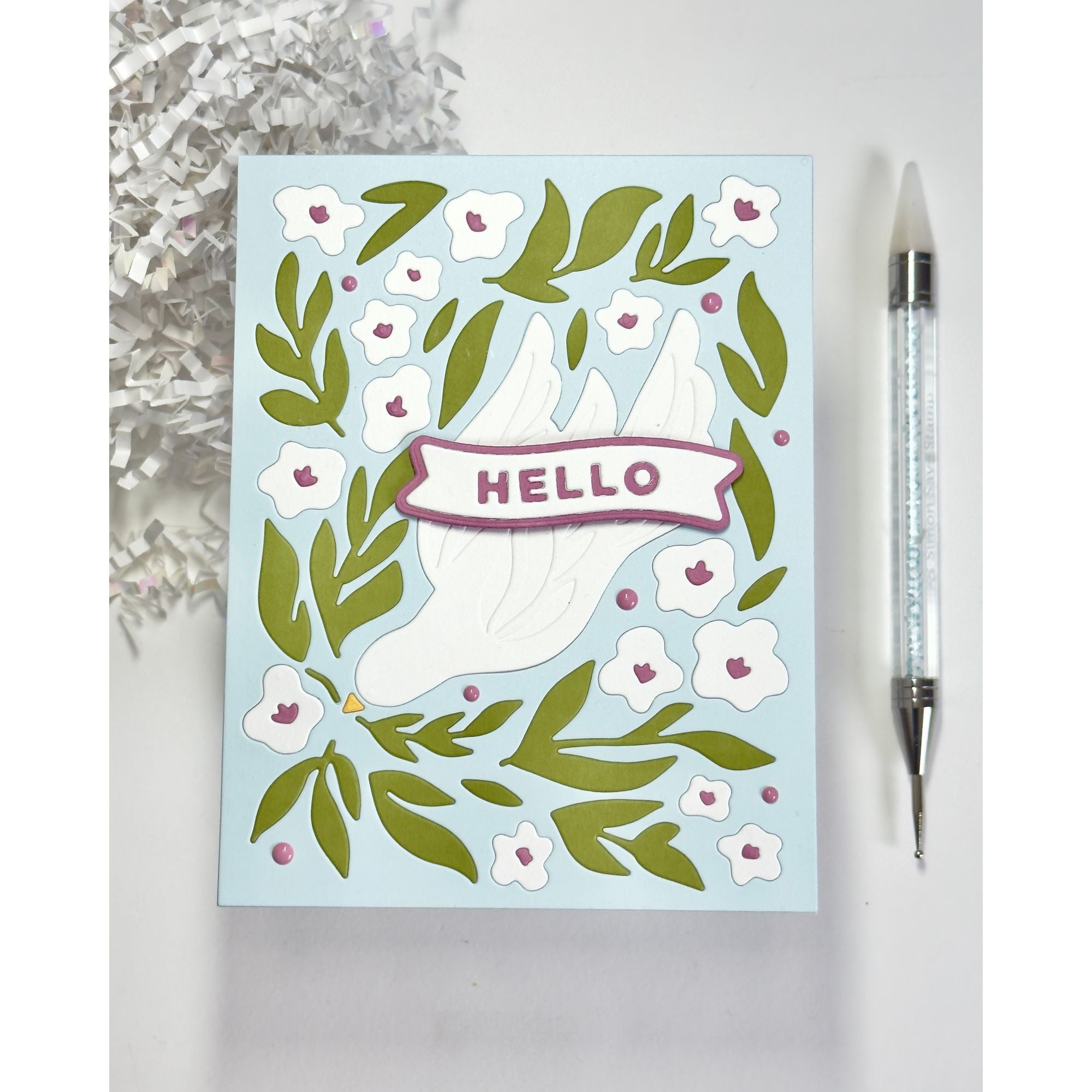 Simon Says Stamp Floral Birdscape Wafer Dies 1511sd In My Heart Hello Card