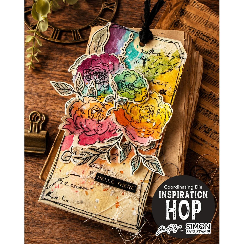 Simon Says Stamp Floral Elements Wafer Dies 445sss Colorful Vintage Tag Zoey Scarpelli