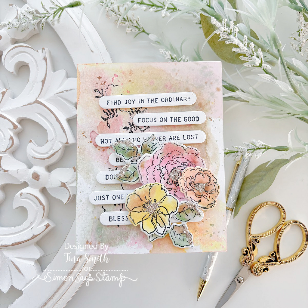Simon Says Stamp Floral Elements Wafer Dies 445sss Find Joy Flowers Card Tina Smith | color-code:ALT03