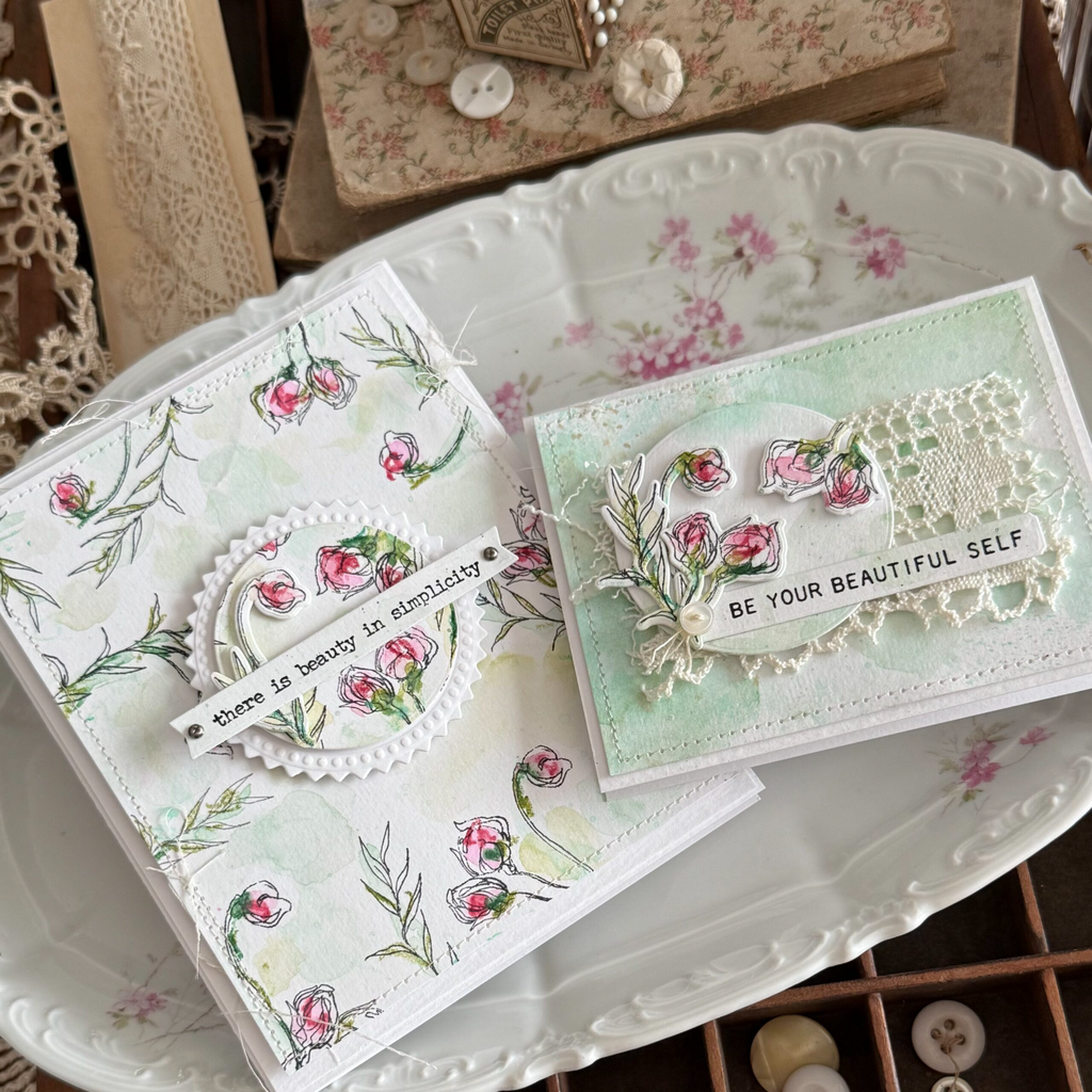 Simon Says Stamp Floral Elements Wafer Dies 445sss Vintage Platter-Inspired Cards Stacy Hutchinson | color-code:ALT08