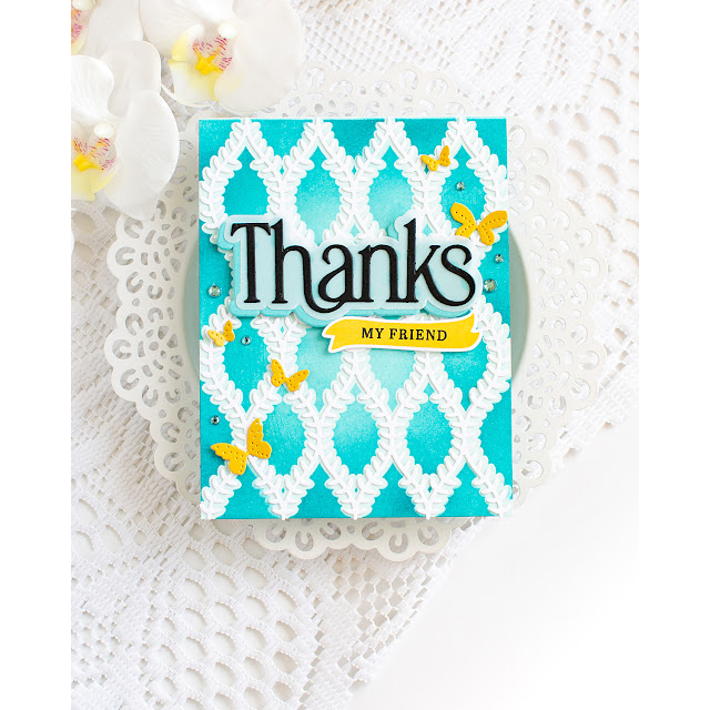 Simon Says Stamp Floral Word Builder Sentiments Wafer Dies 1628sdc Always There Colorful Lattice Thanks Card Heather Hoffman | color-code:ALT01