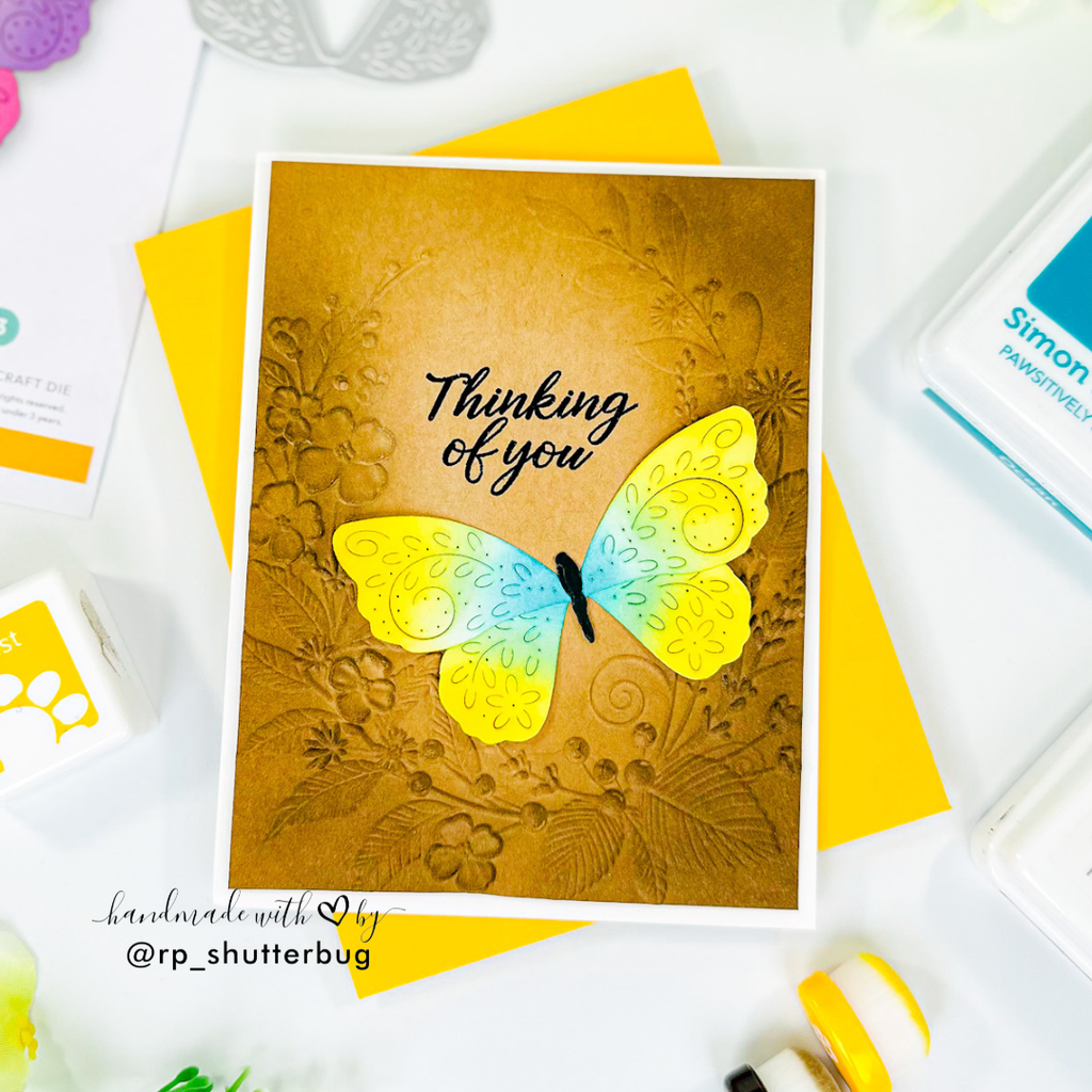 Simon Says Stamp Flourish Beautiful Butterfly Wafer Dies s1133 Shine On Thinking of You Botanical Card Revati Panickar