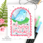 Simon Says Stamp Flourish Bird Wafer Dies s1089 DieCember Birdie Birthday Card Suzy Plantamura | color-code:ALT08